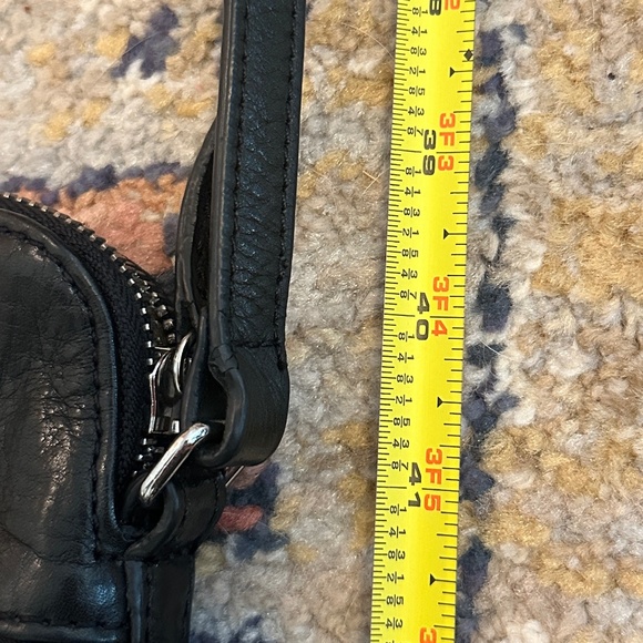 Margot pebbled black leather cross body with leather tassel w/silver hardware - Picture 13 of 14